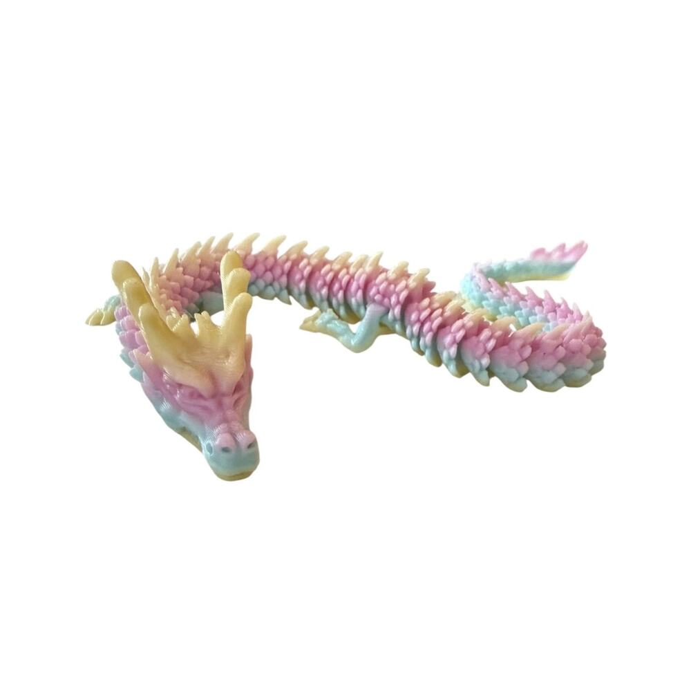 Horned Dragon 3D Printed Pastel Rainbow Multicolor NEW